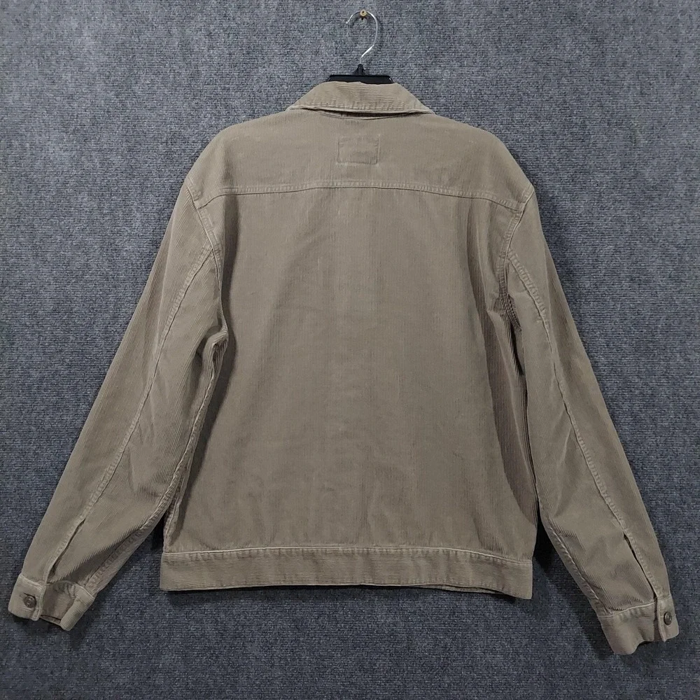 Gap Jacket Mens Large Beige Corduroy Button Front 1969 Trucker Bomber Casual